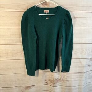 Carol Rose Green Crew Neck Sweater Size Large